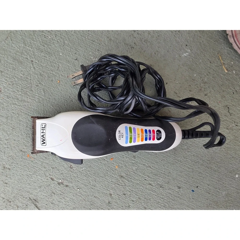 Wahl Color Pro Corded Hair Clipper Electric Trimmer White Black 79300-1001 Z1‎